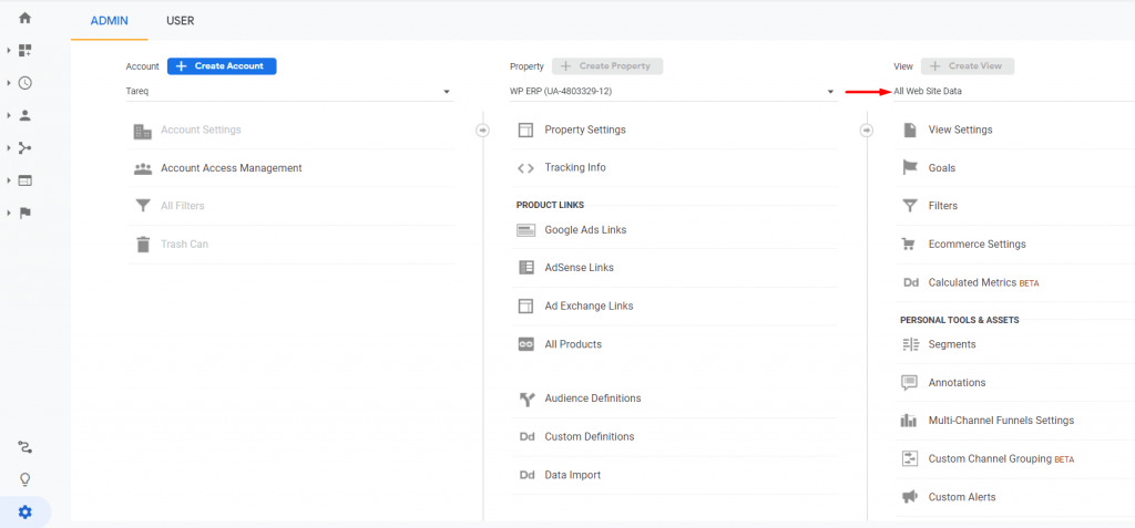 สร้างมุมมอง Google Analytics