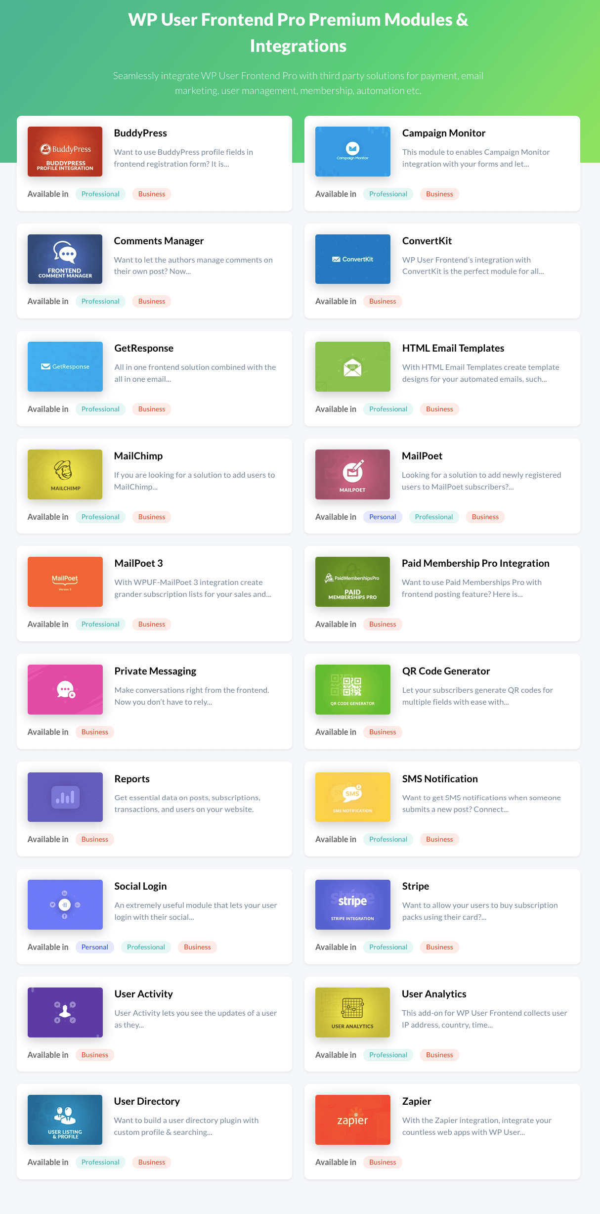 โมดูลสำหรับ WP ผู้ใช้ Frontend-weDevs