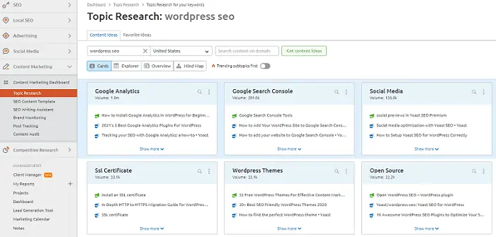 SEMrush content marketing