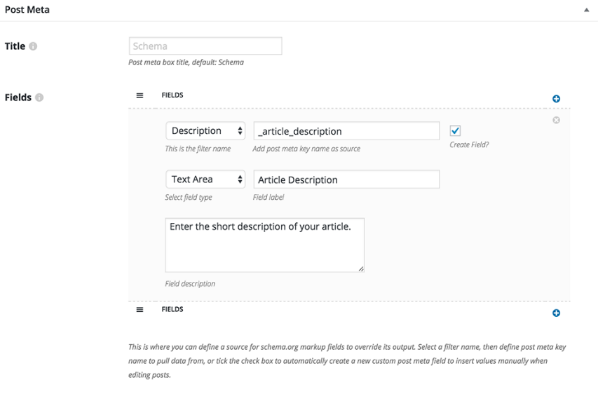 Schema Plugin Post Meta
