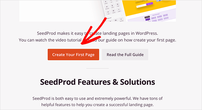 إنشاء صفحة هبوط بسيطة - SeedProd Create your first seedprod landing page
