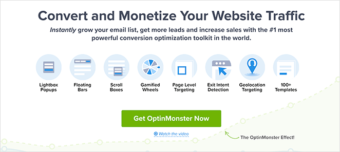 optinmonster-call-to-action-example - SeedProd Optinmonster landing page conversion rates