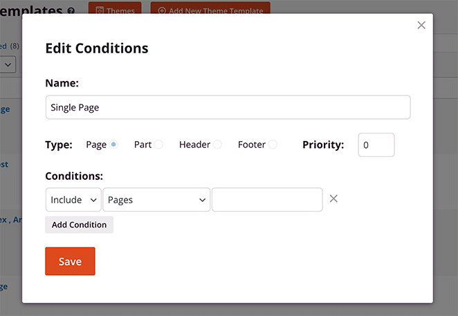 Conditions du thème WordPress - SeedProd Edit WordPress theme conditions
