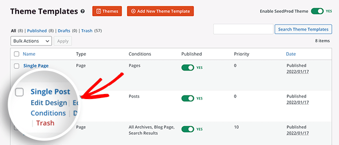 editați-personalizat-single-post-șablon-wordpress - SeedProd Edit the custom post template with SeedProd