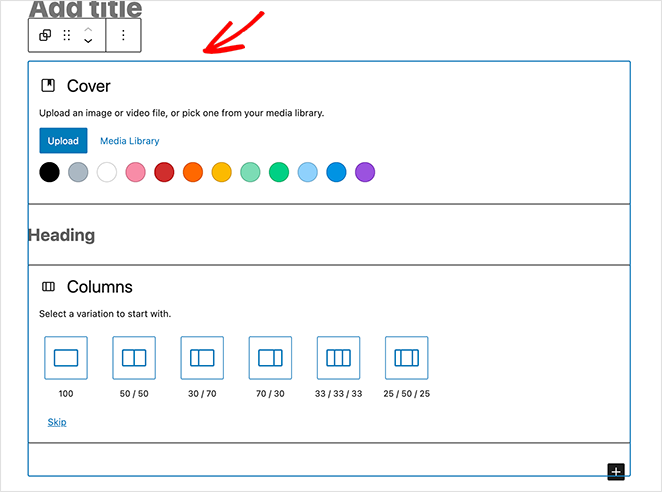 select-group-block - SeedProd Select the group block
