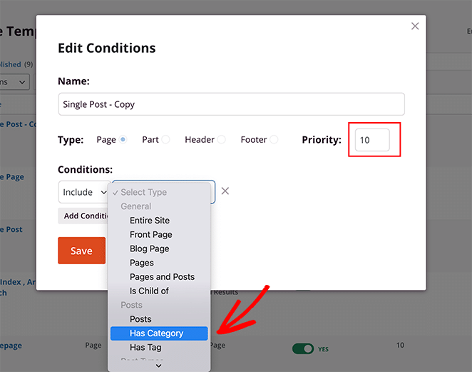 editare-condiții - SeedProd Edit conditions for single post template WordPress