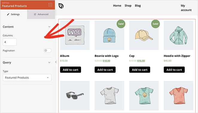 özellikli-ürün-ızgara-ayarları - SeedProd WooCommerce featured products grid settings seedprod