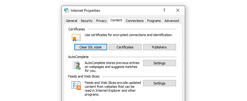effacement de l'état SSL sur un ordinateur Windows