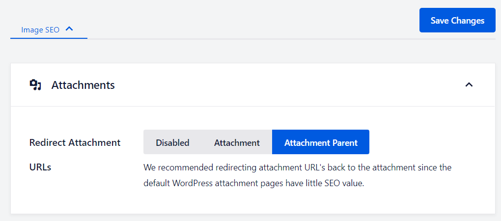 إعدادات URL للمرفقات في All in One SEO