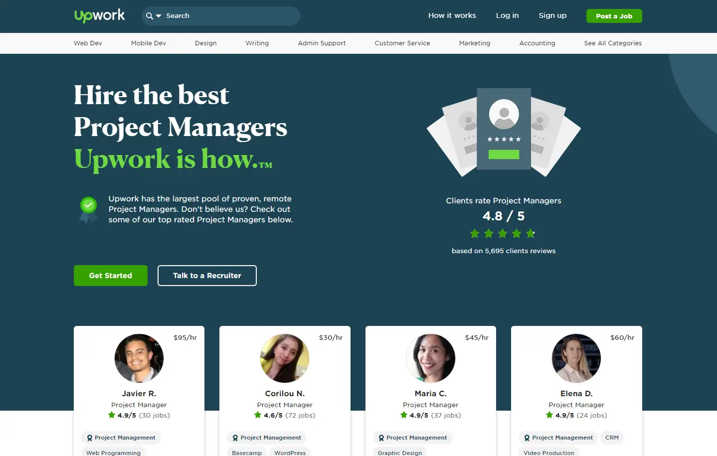 upwork-フリーランスのプロジェクトマネージャー