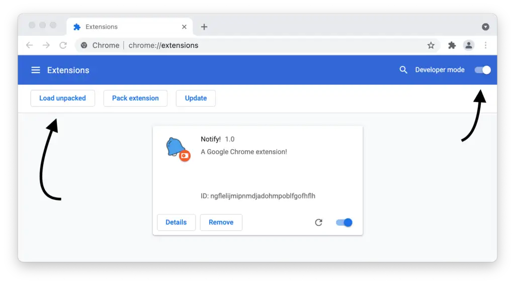 Google Chrome'a bir uzantı yükleme