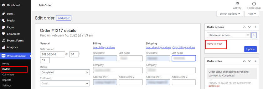 sil-woocommerce-siparişleri