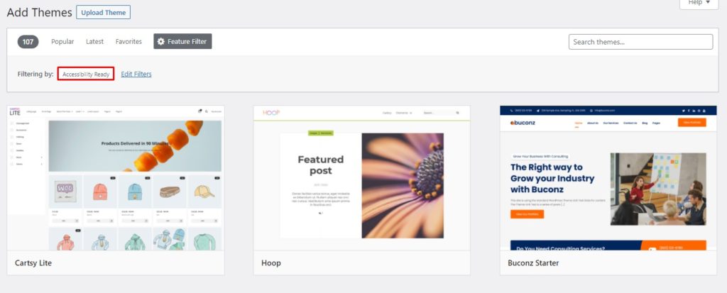 Thèmes prêts pour l'accessibilité dans WordPress