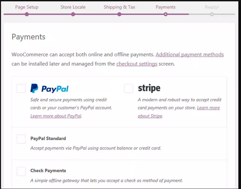 WooCommerce 결제 방법