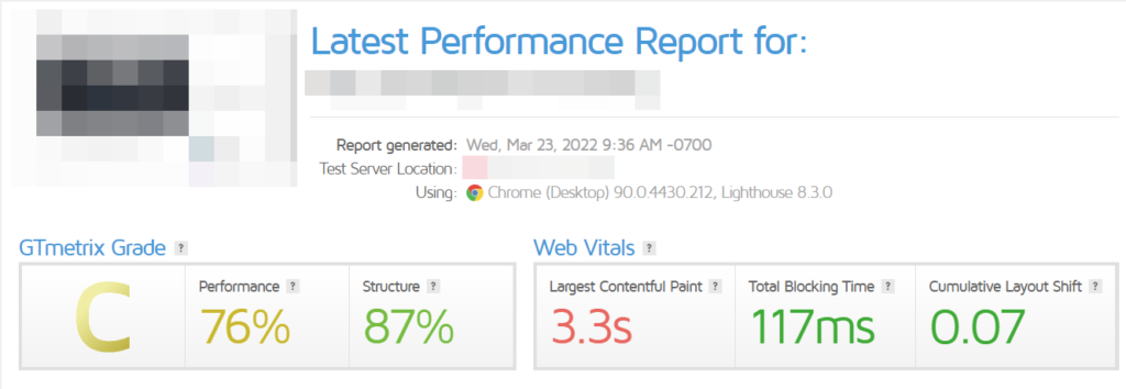 correggere il woocommerce lento - quadlayers speedtest