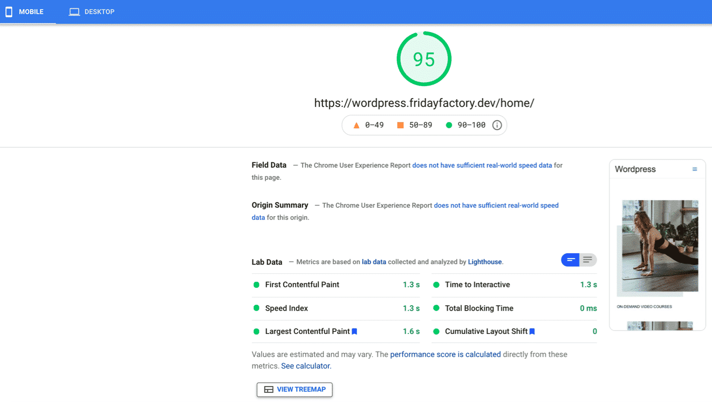 PSI - Green Score nach Bildoptimierung