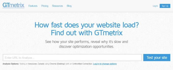 เครื่องมือวิเคราะห์ประสิทธิภาพ GTMetrix