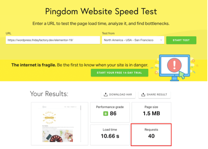 HTTP 요청 — 출처: Pingdom