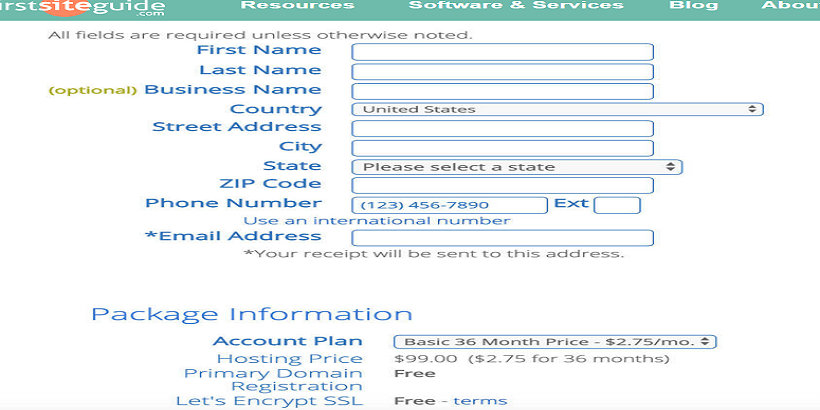 Bluehost-Konto (
