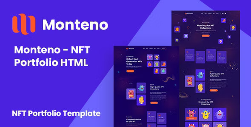 Monteno - Templat situs web pasar NFT
