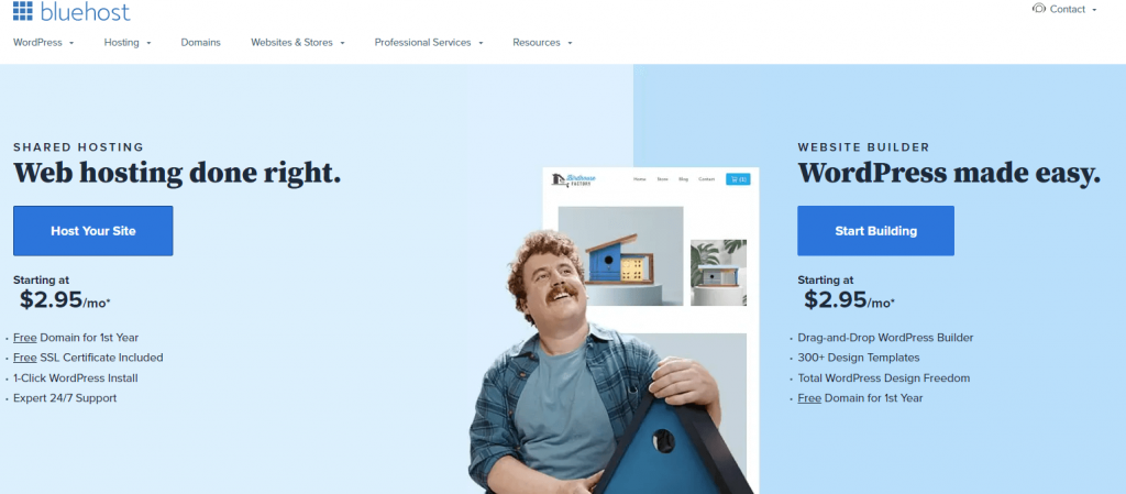 Bluehost - โฮสติ้งที่ดีที่สุดสำหรับเว็บไซต์ประกาศโฆษณา & ไดเรกทอรี