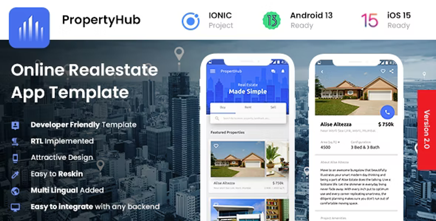 Property Hub - เทมเพลตแอพมือถือสำหรับลงรายการทรัพย์สิน