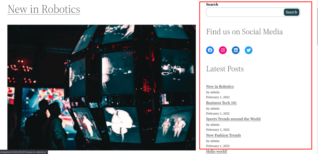 วิธีแก้ไข WordPress Sidebar ในธีมยี่สิบยี่สิบสอง 13 Final Look in Twenty Twenty two theme