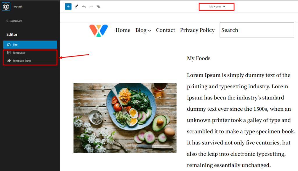 วิธีแก้ไข WordPress Sidebar ในธีมยี่สิบยี่สิบสอง 4 Accessing templates and template parts in the twenty twenty-two theme