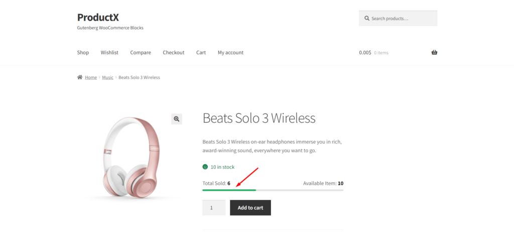 Einführung des Stock Progress Bar Add-On für ProductX 5 Stock Progress Bar on Simple Product