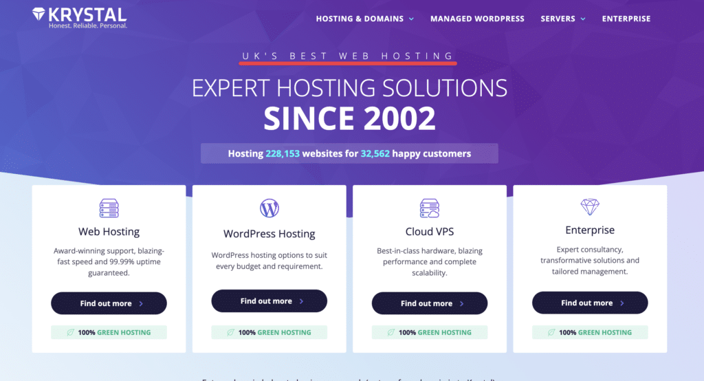 Krystal UK hosting