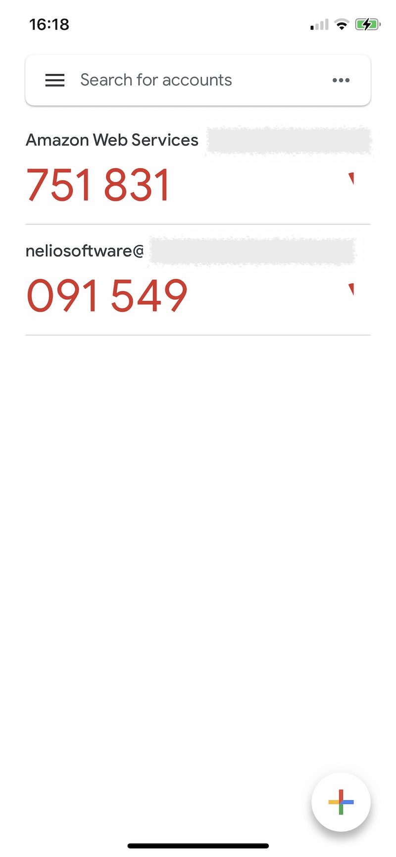 Google Authenticator 應用程序中顯示的代碼
