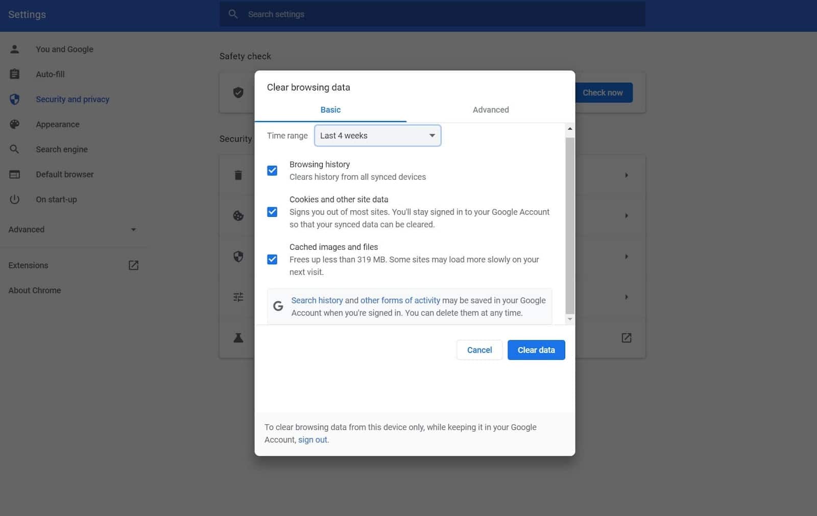 Como limpar seu histórico de navegação no Google Chrome