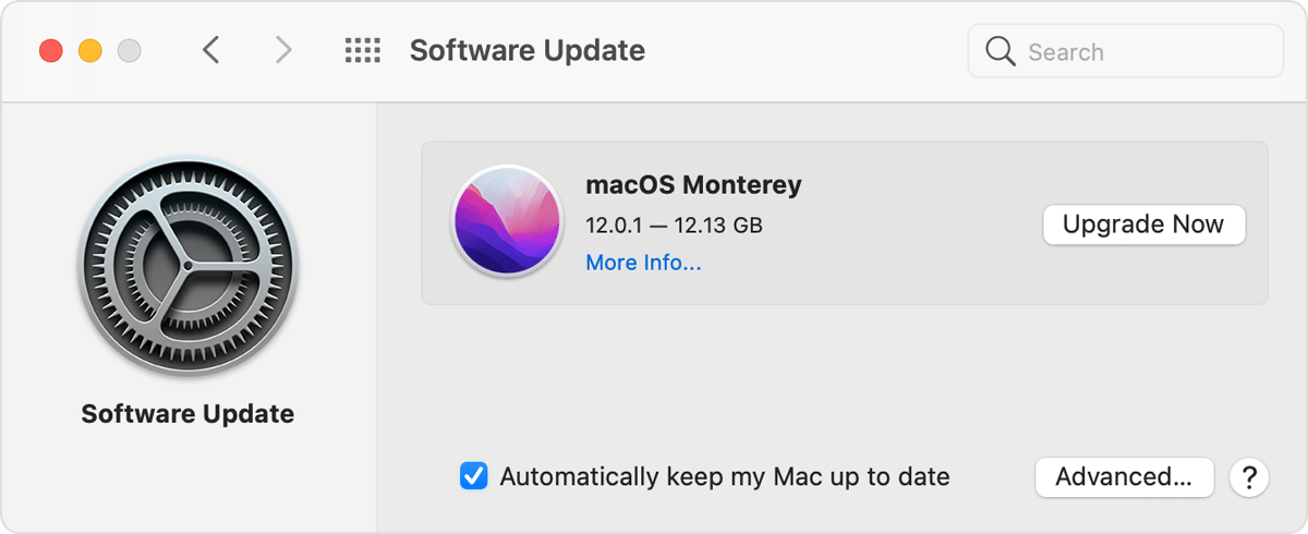 Executando uma atualização do sistema macOS