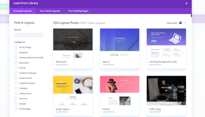 Шаблоны Divi и пакеты макетов Divi templates and layout packs