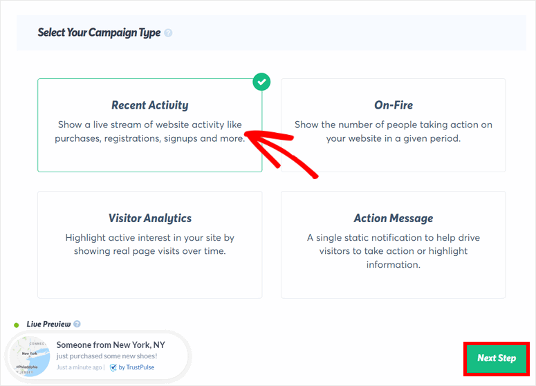 pilih jenis kampanye - IsItWP - Detektor Tema WordPress Gratis select campaign type