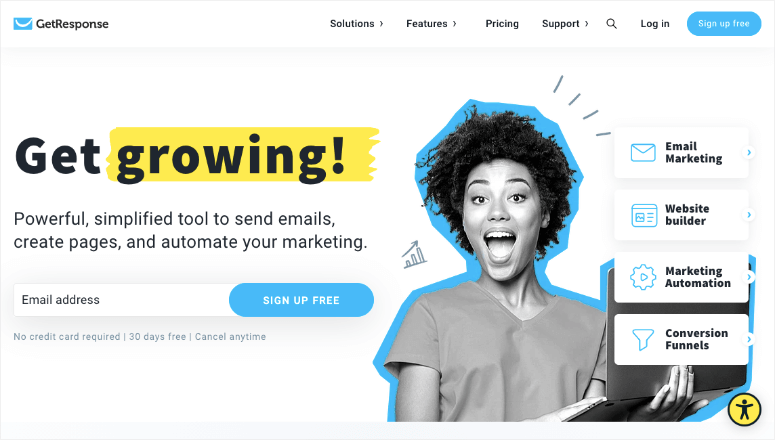 getresponse 홈페이지 - IsItWP - 무료 WordPress 테마 감지기 getresponse email marketing service