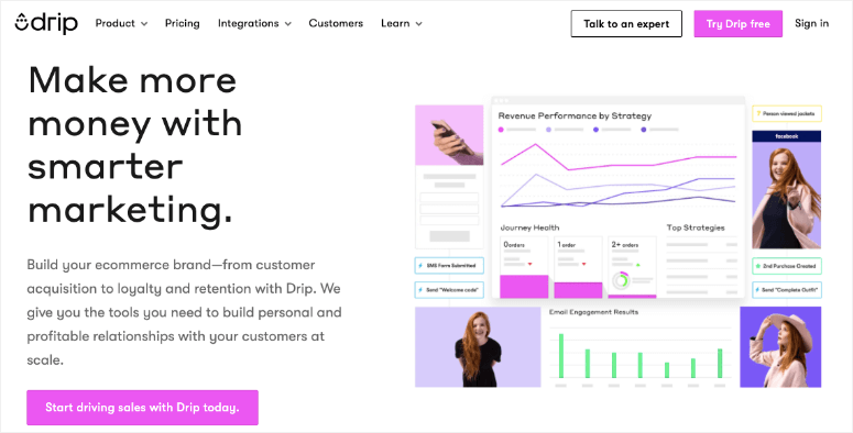 드립 홈페이지 - IsItWP - 무료 WordPress 테마 감지기 drip email marketing service