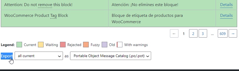 WooCommerceエクスポート言語po