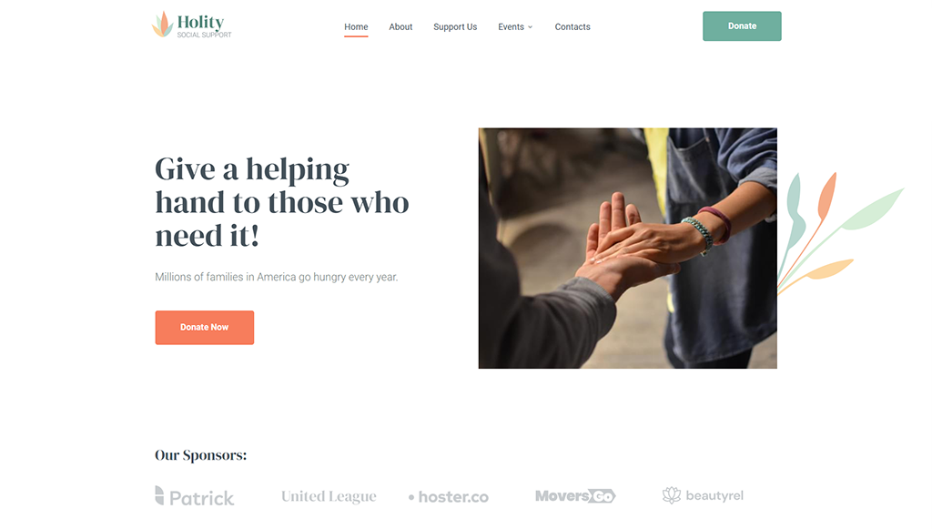 Holity - șablon HTML5 Donate Website