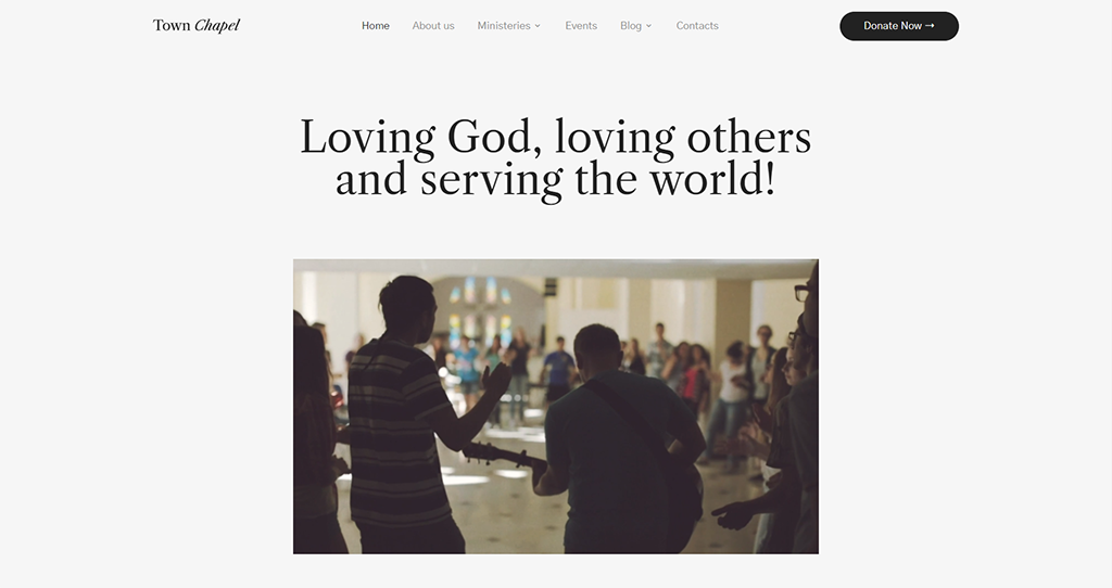 Capela orașului - șablon HTML5 pentru biserica nativă pentru nonprofit