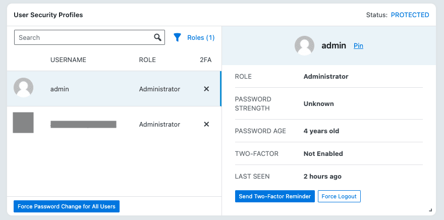 ithemes profils de sécurité utilisateur
