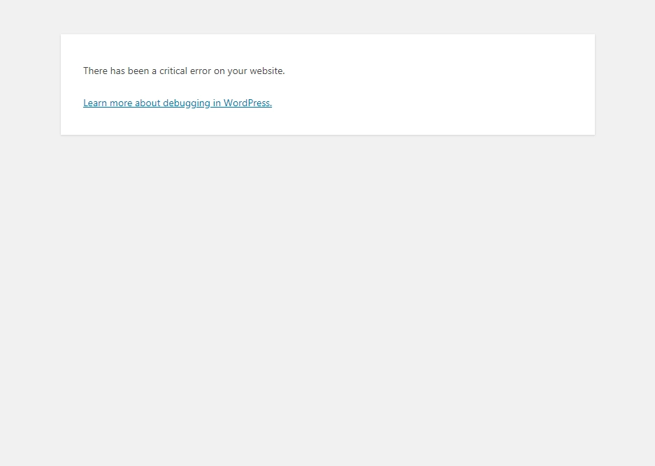 Un esempio di una possibile schermata bianca della morte, un errore comune di WordPress.