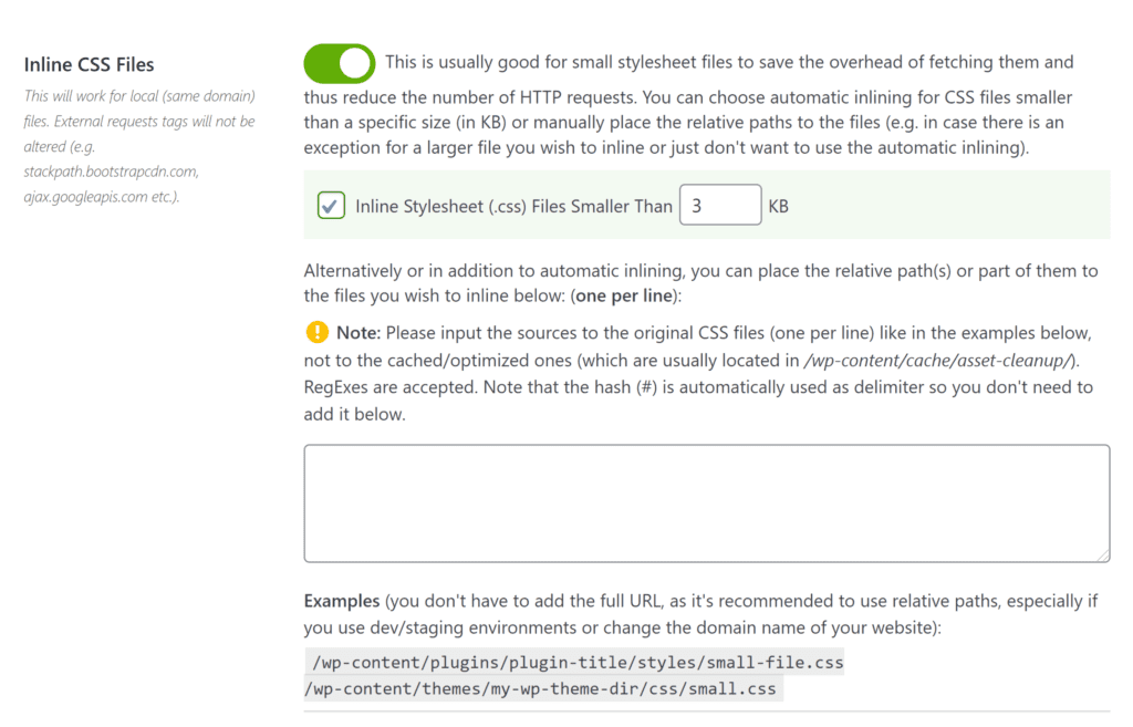 Встроенные файлы CSS