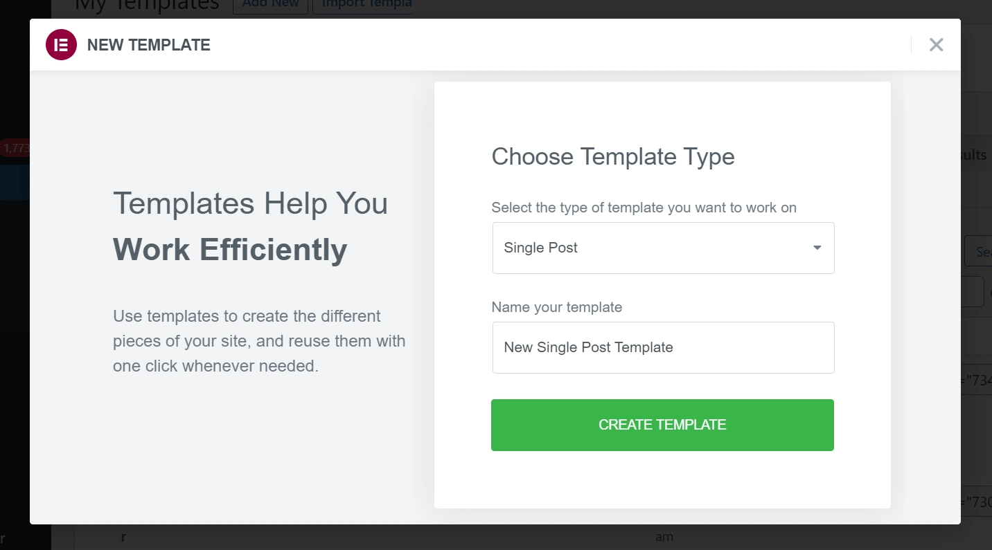 Um exemplo de uso do Elementor Pro para criar um modelo de postagem do WordPress.