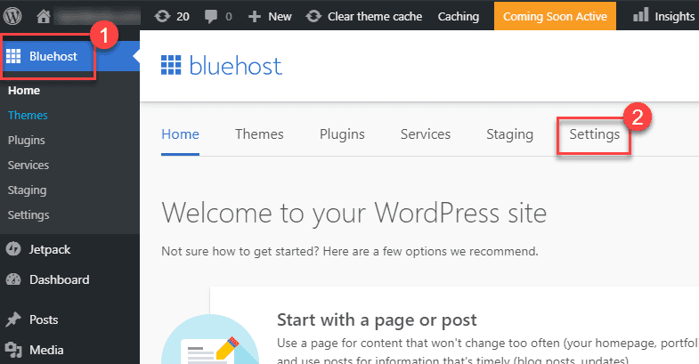 BlueHost 설정