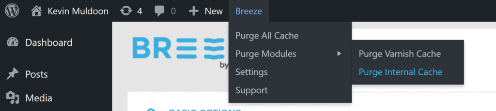 Breeze 드롭다운 메뉴