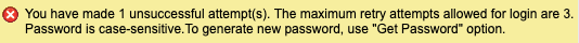 Notification de tentative de connexion limitée