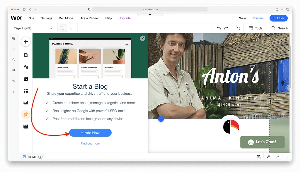 Wix-Website mit einem Blog