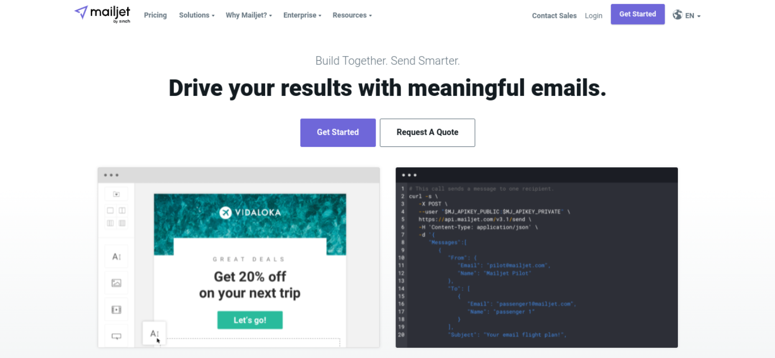 O site Mailjet.