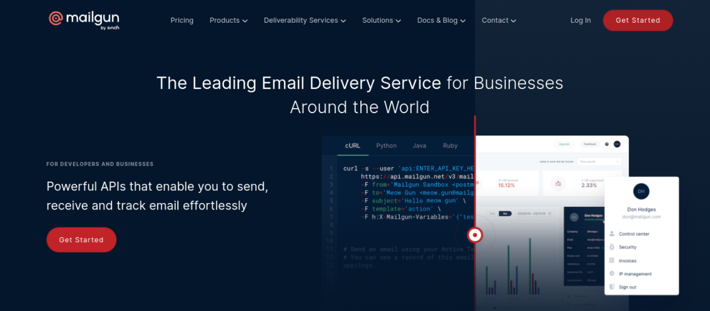 O site Mailgun.